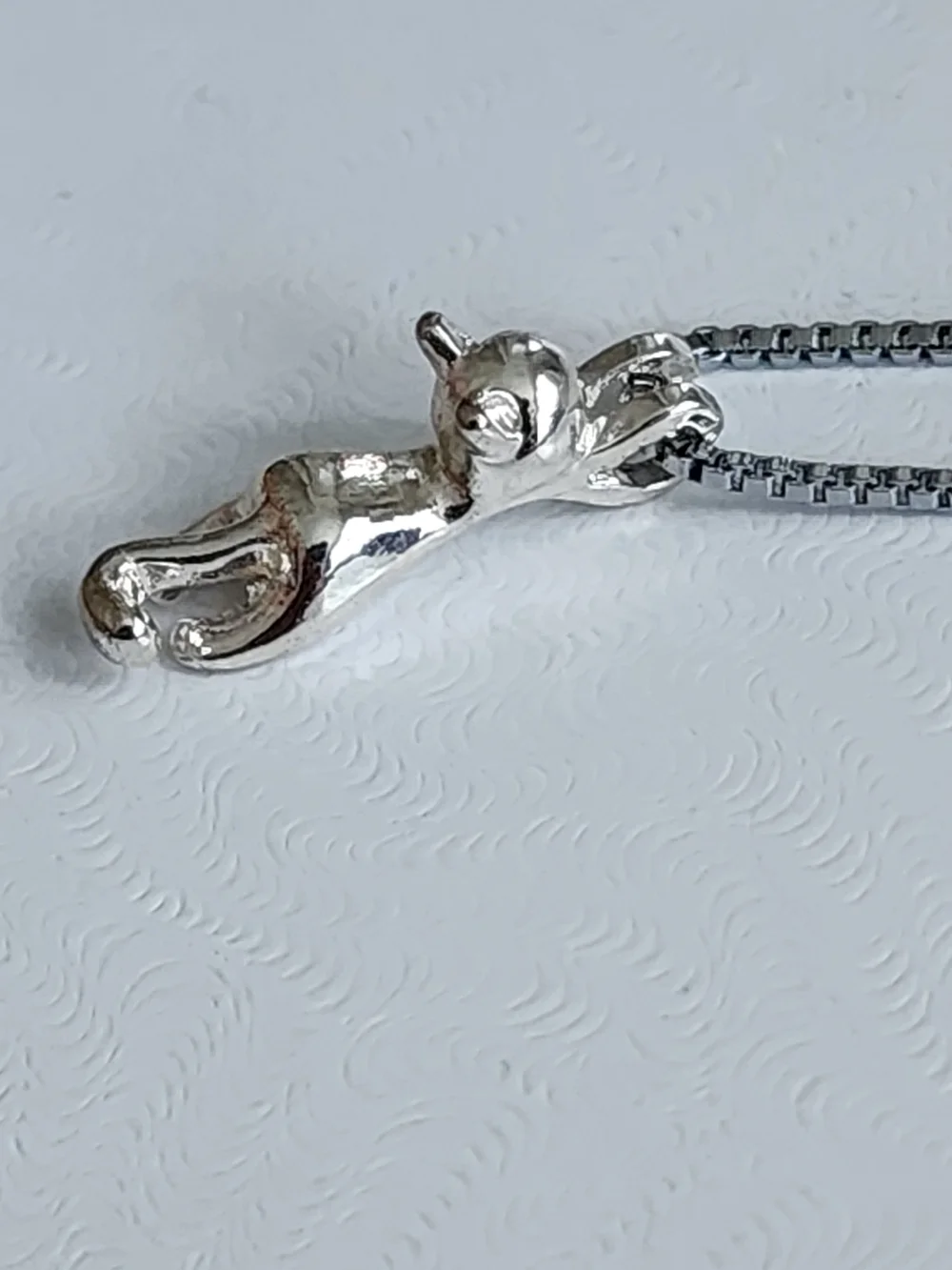 Hang In There Silver 925 Hanging Cat Pendant Necklace 18